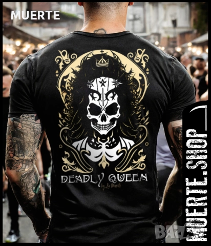 Черна тениска с щампа DEADLY QUEEN