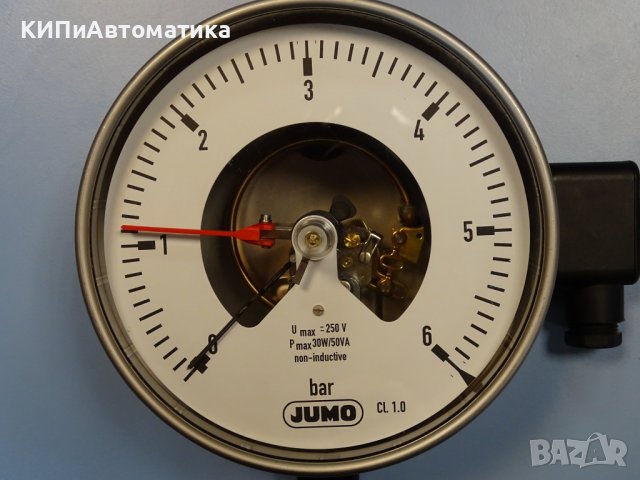 Ел. контактен Манометър JUMO Ф160, 6 bar pressure gauge with alarm contact, снимка 3 - Резервни части за машини - 39374033