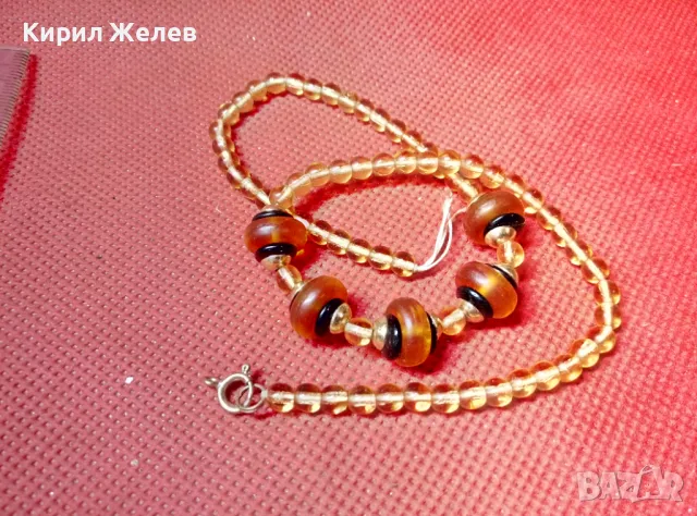 ИЗИСКАНО МЪНИСТЕНО КРИСТАЛНО РЕТРО КОЛИЕ МАЙСТОРСКА ИЗРАБОТКА с НУЖДА от ЛЕКА РЕСТАВРАЦИЯ 47335, снимка 4 - Колиета, медальони, синджири - 47309110