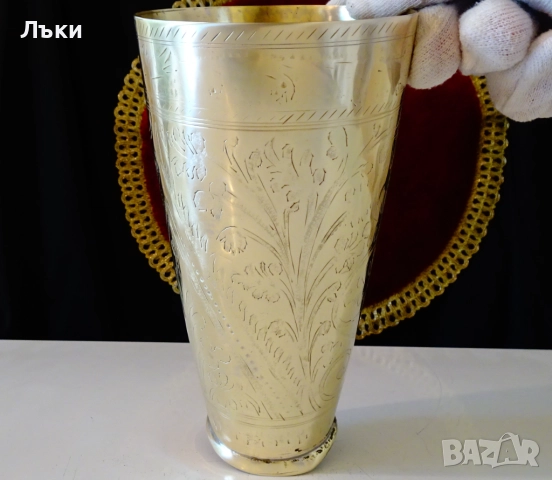 Старинна бронзова чаша за мътеница,халба 1 л. , снимка 5 - Антикварни и старинни предмети - 51570906