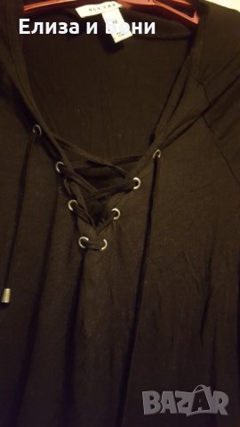 готик блуза с връзки на деклотето, снимка 1 - Блузи с дълъг ръкав и пуловери - 35883477