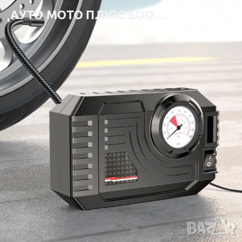 Kомпресор с манометър за помпене на гуми - 12V/ 60W/ 90 PSI, снимка 2 - Аксесоари и консумативи - 53296552