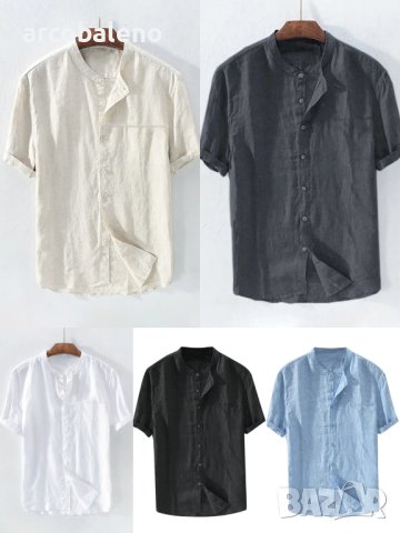 Мъжка ежедневна риза с къси ръкави, 5цвята 