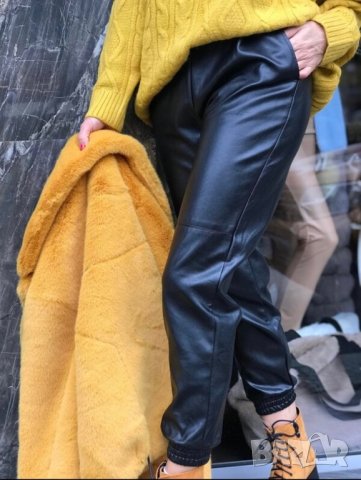 Кожен ватиран панталон наличен в тъмно синьо !, снимка 3 - Панталони - 35126854