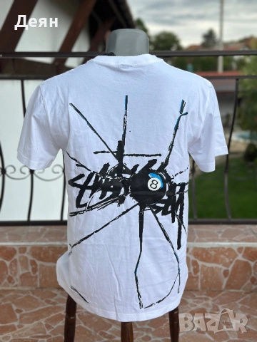 Stussy бяла тениска, снимка 3 - Тениски - 53047926