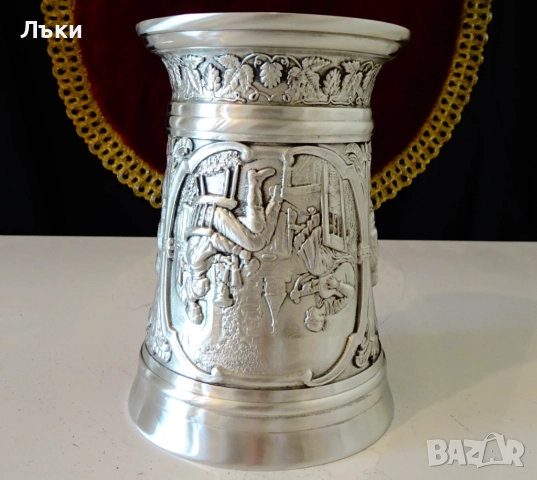 Чаша от калай,халба 400 мл.,картини шедьоври. , снимка 6 - Антикварни и старинни предмети - 51584967