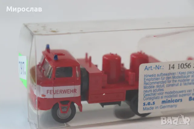 S.E.S. H0 1/87 IFA ИФА КАМИОН ПОЖАРНА МОДЕЛ КОЛИЧКА, снимка 4 - Колекции - 49934110