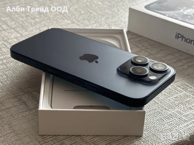 iPhone 15 Pro 128GB Blue Titanium – Перфектен, 100% Батерия., снимка 2 - Apple iPhone - 53719371