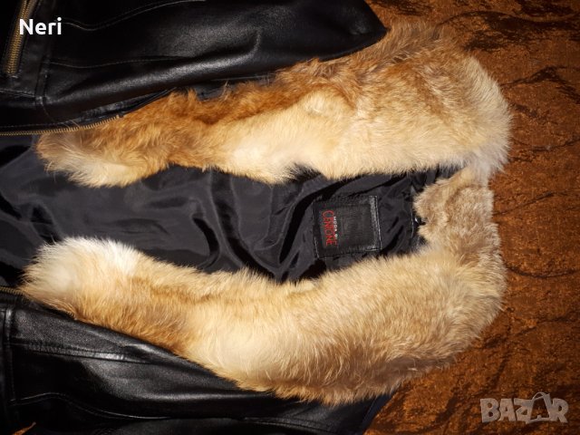 Естествено Кожено яке с косъм от лисица, снимка 3 - Якета - 34051514