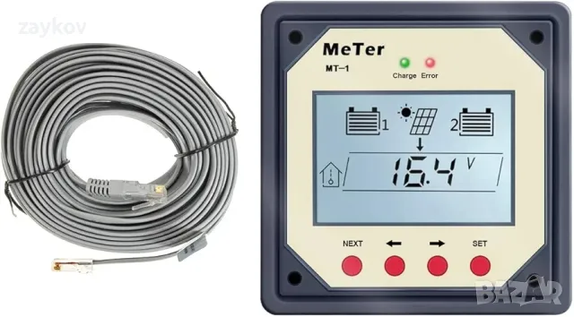 Дистанционен измервателен уред EPEVER MT-1 с LCD дисплей за контролер за зареждане на слънчев панел, снимка 4 - Друга електроника - 48302359