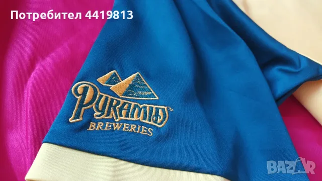 Винтидж Риза Колекционерска Pyramid Breweries (НОВА, размер L) САЩ мъжка жълта работно облекло екип, снимка 6 - Ризи - 55989194