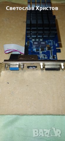 Продавам видео карта nVidia Asus 210-SL-TC1GD3-L - GT210 64bit 512MB DDR3  HDMI DVI VGA LP PCI-E, снимка 3 - Видеокарти - 41019876