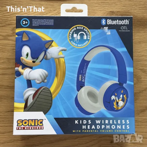 Слушалки OTL Sonic the Hedgehog, безжични, Bluetooth, микрофон, честотен диапазон от 20Hz до 30KHz, 