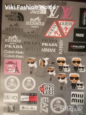 Стикери за дрехи - известни марки , щампи на дрехи , щампа тениска
