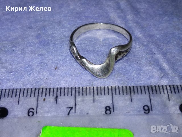 ЕЛЕГАНТЕН АР НУВО СРЕБЪРЕН ПРЪСТЕН СРЕБРО 925 ХУДОЖЕСТВЕНА РЪЧНА ИЗРАБОТКА 38263, снимка 2 - Пръстени - 40933097