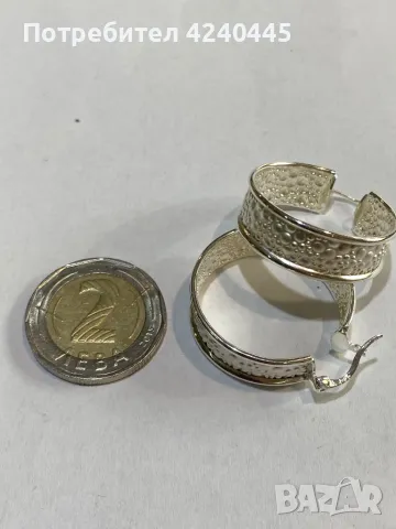 Сребърни обеци халки, снимка 2 - Обеци - 50222502