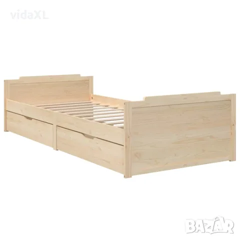 vidaXL Рамка за легло с чекмеджета, бор масив, 90х200 см, снимка 3 - Спални и легла - 56146842