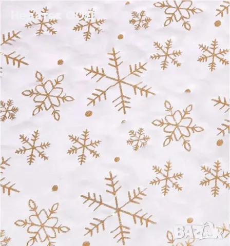 Коледен декоративен плат, Снежинки, Бял, 2,5mx24cm, снимка 2 - Декорация за дома - 48290722