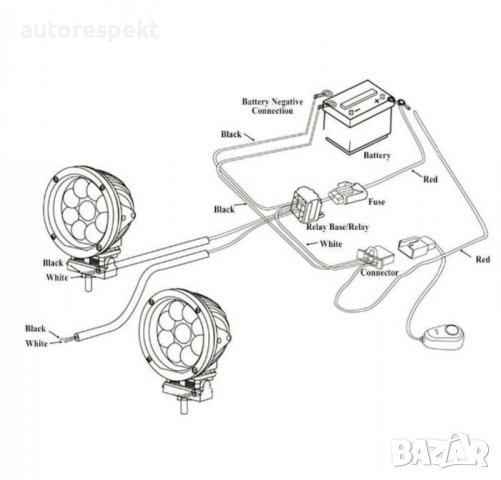 Захранващ Кабел за Дневни Светлини Халогени LED Бар 3,5м с Реле ON/OFF, снимка 5 - Аксесоари и консумативи - 39703445