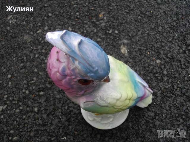 СТАРА ПОРЦЕЛАНОВА НОЩНА ЛАМПА ТЯЛО ПАПАГАЛ, снимка 5 - Антикварни и старинни предмети - 38942684