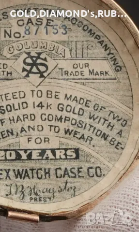 Джобен часовник HAMPDEN 14к., снимка 12 - Мъжки - 47911991