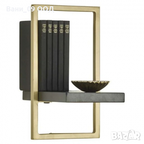 Стенна етажерка в черно и златисто