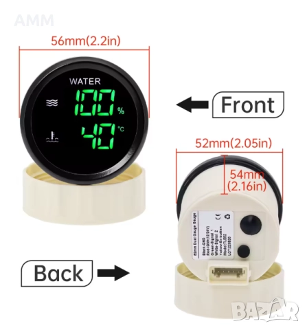 Комбиниран уред нивомер гориво + температура вода., снимка 3 - Части - 45898798