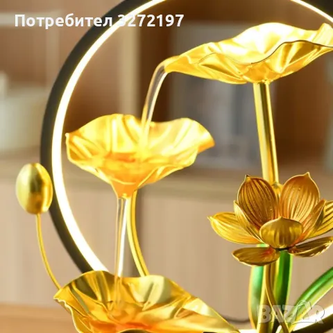 USB 3-степенен релаксиращ настолен,водопад-фонтан,LED пръстеновидна светлина за декорация., снимка 9 - Декорация за дома - 49749695