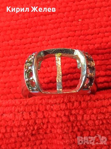 СТАР СРЕБЪРЕН ПРЪСТЕН СРЕБРО 925 с БЯЛА ПОЗЛАТА и МЯСТО За ИНКРУСТИРАНЕ на СКЪПОЦЕНЕН КАМЪК 38238, снимка 15 - Пръстени - 40932594