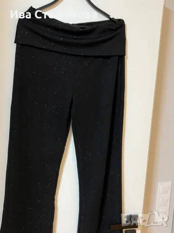 Нов черен парти официален еластичен панталон висока талия блясък ХЛ , снимка 2 - Панталони - 48653094