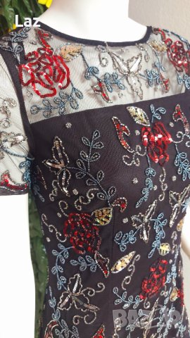 официална дизайнерска рокля с пайети и камъни, снимка 5 - Рокли - 41946807