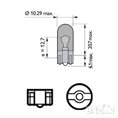 Автомобилна Крушка PHILIPS WY5W,12V,5W, тип фасунга: W2,1X9,5D № 12396NACP, снимка 2 - Аксесоари и консумативи - 51059360