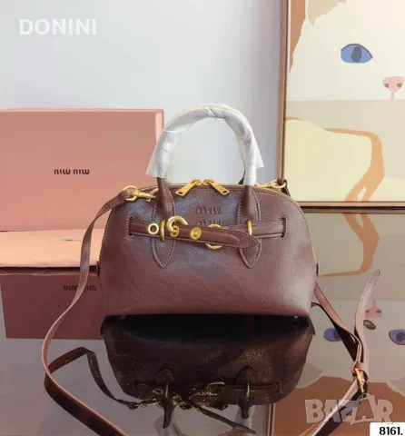 Miu Miu Aventure Nappa дамска чанта от естествена кожа