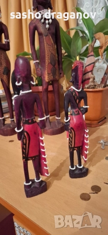 2 ръчно издялани африкански фигурки, снимка 14 - Други ценни предмети - 52500620