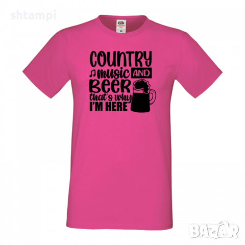 Мъжка тениска Country Music And Beer That's Why I'm Here,Бира,Бирфест,Beerfest,Подарък,Изненада,Рожд, снимка 7 - Тениски - 36377273