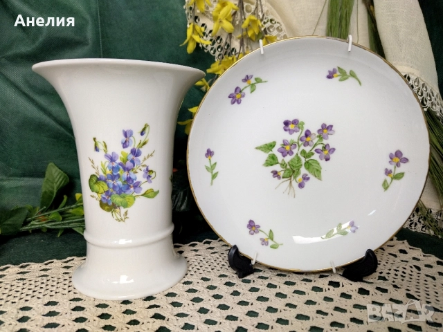 Виолетки- плато, ваза, чиния за стена 