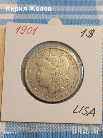 Сребърна монета 1 долар 1901г. САЩ уникат за КОЛЕКЦИОНЕРИ 52613, снимка 8 - Нумизматика и бонистика - 53656591