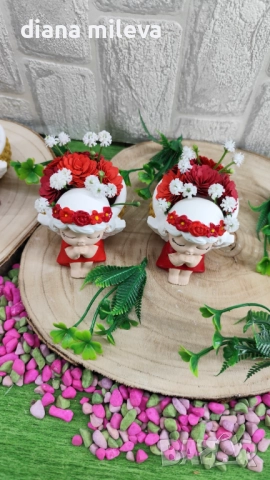 Ангелчета в  червен  цвят!, снимка 2 - Декорация за дома - 51433180