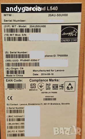  Lenovo ThinkPad L540/Intel Core i3-4300M/8GB RAM/256GB SSS/Intel HD4600 2GB пълен комплект, снимка 4 - Лаптопи за работа - 51807847