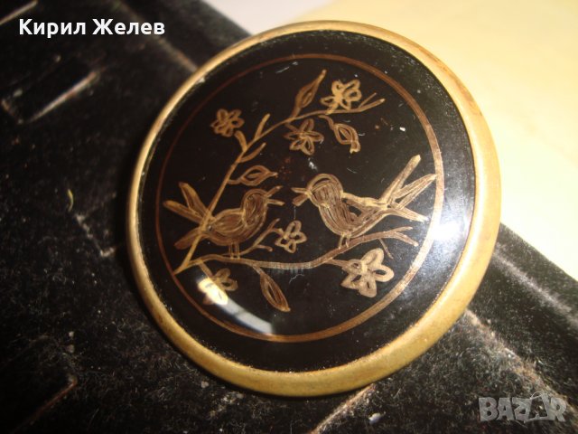 СТАРА РИСУВАНА ЕМАЙЛИРАНА РЯДКА БРОШКА АРТ-ЗНАЧКА ПТИЧКИ 24446, снимка 5 - Антикварни и старинни предмети - 33962662