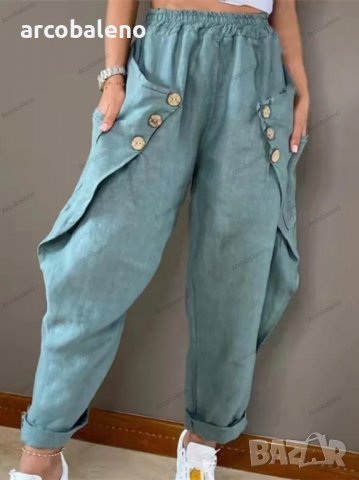 Дамски ежедневни панталони с джоб и копчета на талията, 5цвята , снимка 5 - Панталони - 39398236