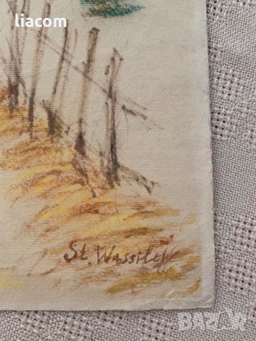 СТОЯН ВАСИЛЕВ (1904-1977) пастел пейзаж, снимка 5 - Картини - 33840262