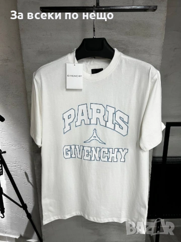 Givenchy Мъжка Бяла Тениска👕Мъжка Блуза С Къс Ръкав В Бял Цвят Живенши Код MensPoint21