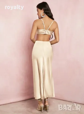 Елегантен сатенен комплект от тъкан плат , снимка 2 - Комплекти - 49207414