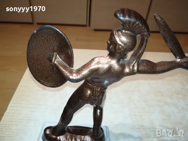 LEONIDAS-МЕТАЛНА ФИГУРА 22Х17Х6СМ-ВНОС SWISS 1201251912, снимка 3 - Антикварни и старинни предмети - 48654864