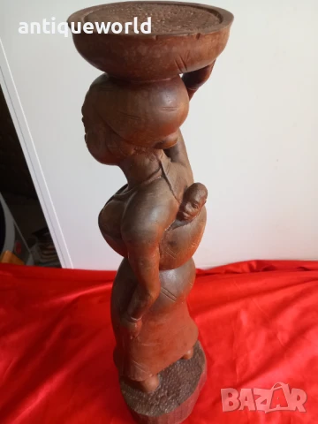 Стара АФРИКАНСКА Дървена Скулптура , Фигура Статуетка, снимка 3 - Антикварни и старинни предмети - 51136525
