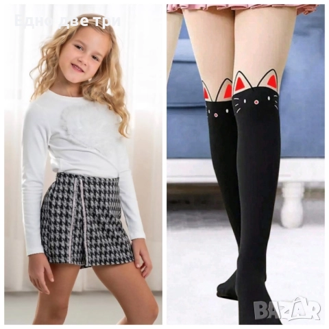 Contrast Детска пола-панталон 116 см. Подарък чорапогащник 