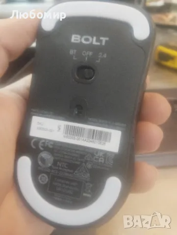 Черна безжична геймърска мишка Fnatic Bolt - сензор Pixart 3370, 69 g, WiFi и Bluetooth

, снимка 4 - Клавиатури и мишки - 48175314