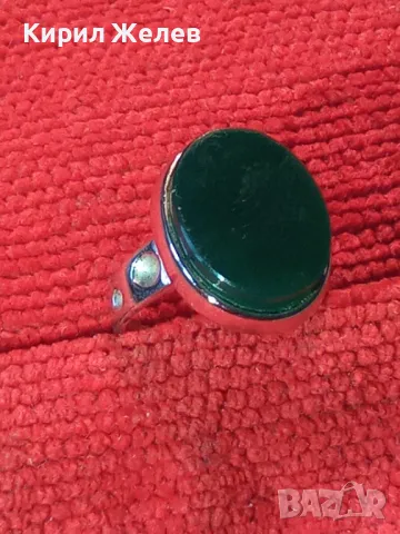 АВТОРСКИ СКЪПОЦЕНЕН СРЕБЪРЕН ПРЪСТЕН СРЕБРО 800 с ШЛИФОВАН ЗЕЛЕН ОНИКС и ЩЕМПЕЛ на ЮВЕЛИРА 47966, снимка 14 - Пръстени - 49886730