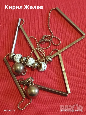 Елегантна златиста винтидж огърлица с искрящи кристали 11677, снимка 7 - Колиета, медальони, синджири - 53462248